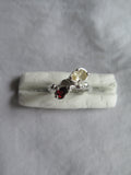 Anillo Hebras Granate Citrino